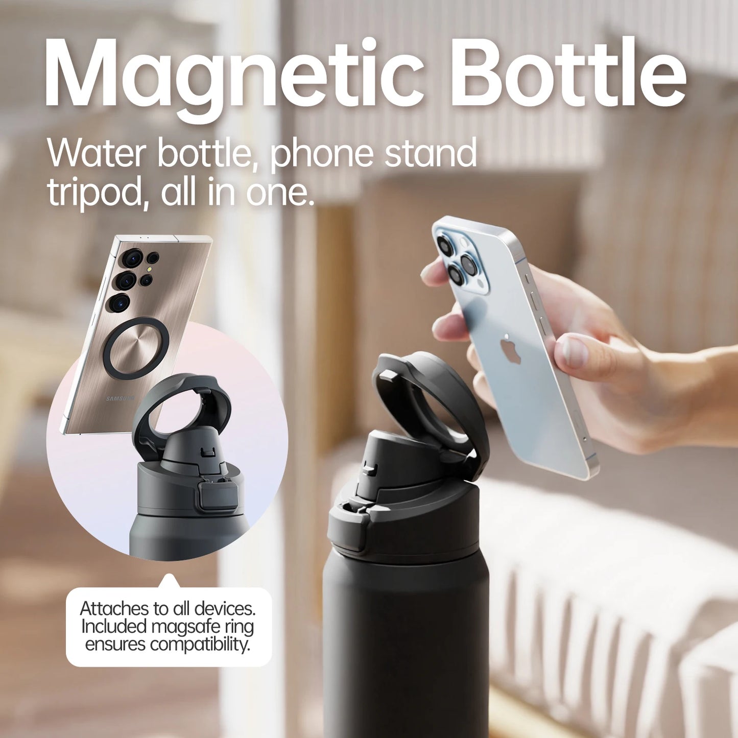 LockNSip™ FEIJIAN Magnetic Sport Water Bottle